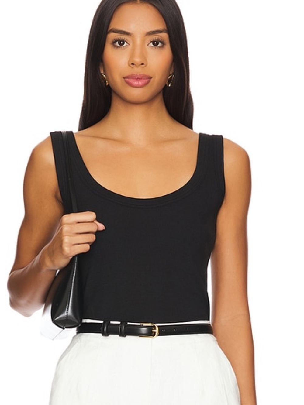 NWT SOLD OUT NYC The Scoop It Up Tank Black Ribbed Scoop Neck M